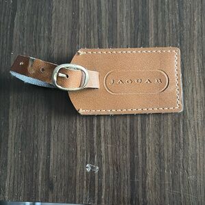 Vintage Jaguar Brown Leather Luggage Tag